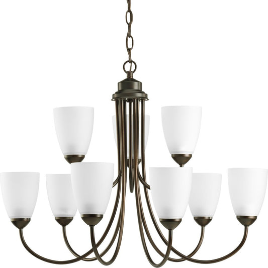 Progress Lighting P4627-20 Chandelier Fixture Nine-light two-tier