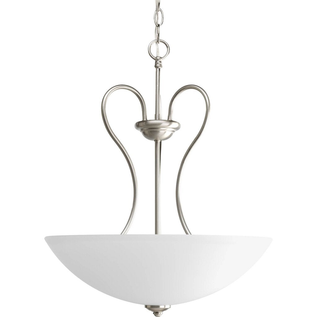 Progress Lighting P3955-09 Fixture Three-light Brushed Nickel inverted