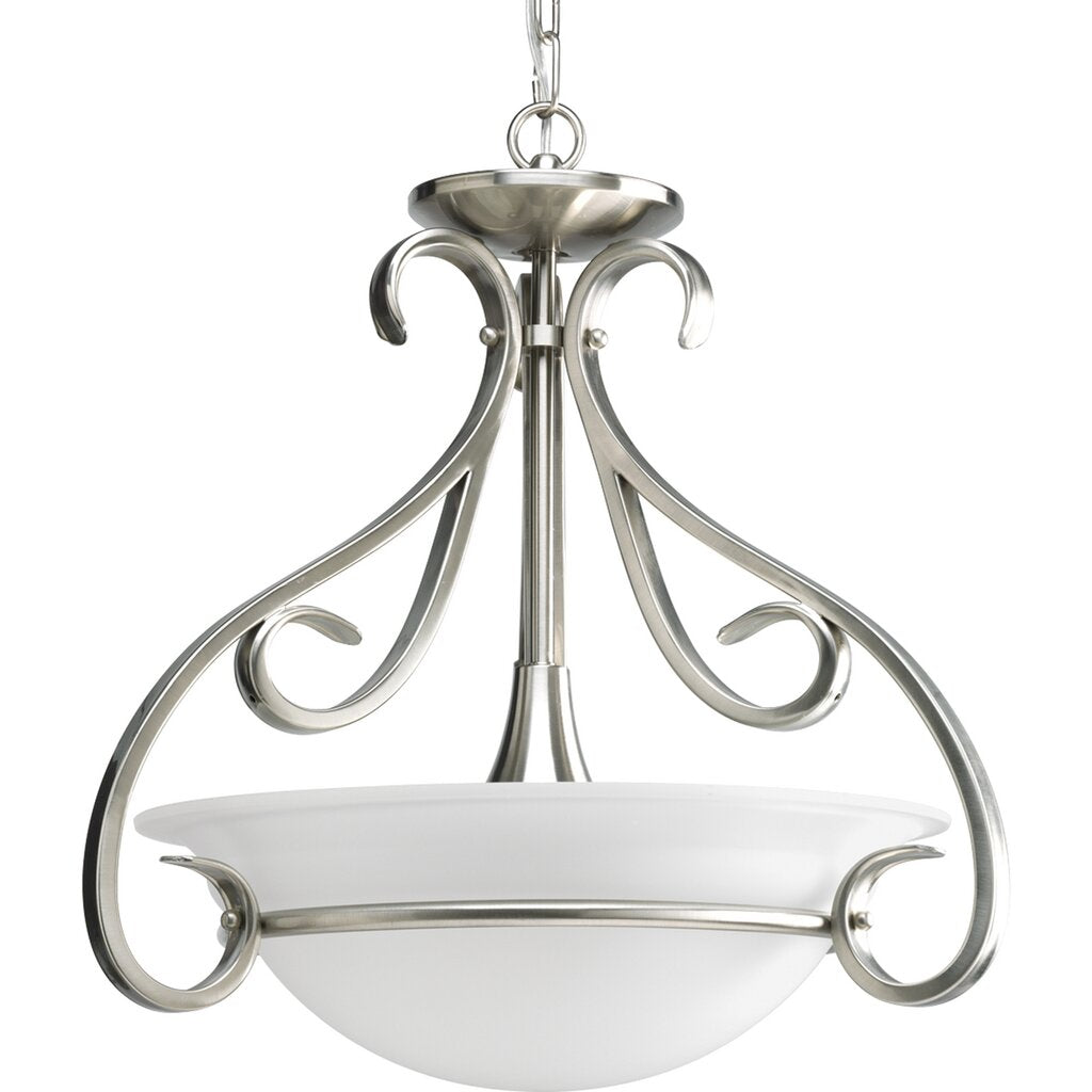 Progress Lighting P3843-09 Fixture Three-light semi-flush with etched