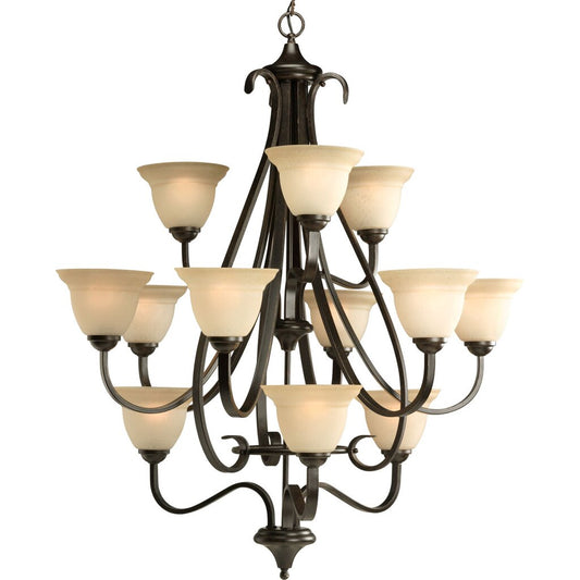 Progress Lighting P4419-77 Fixture Twelve-light three-tier chandelier