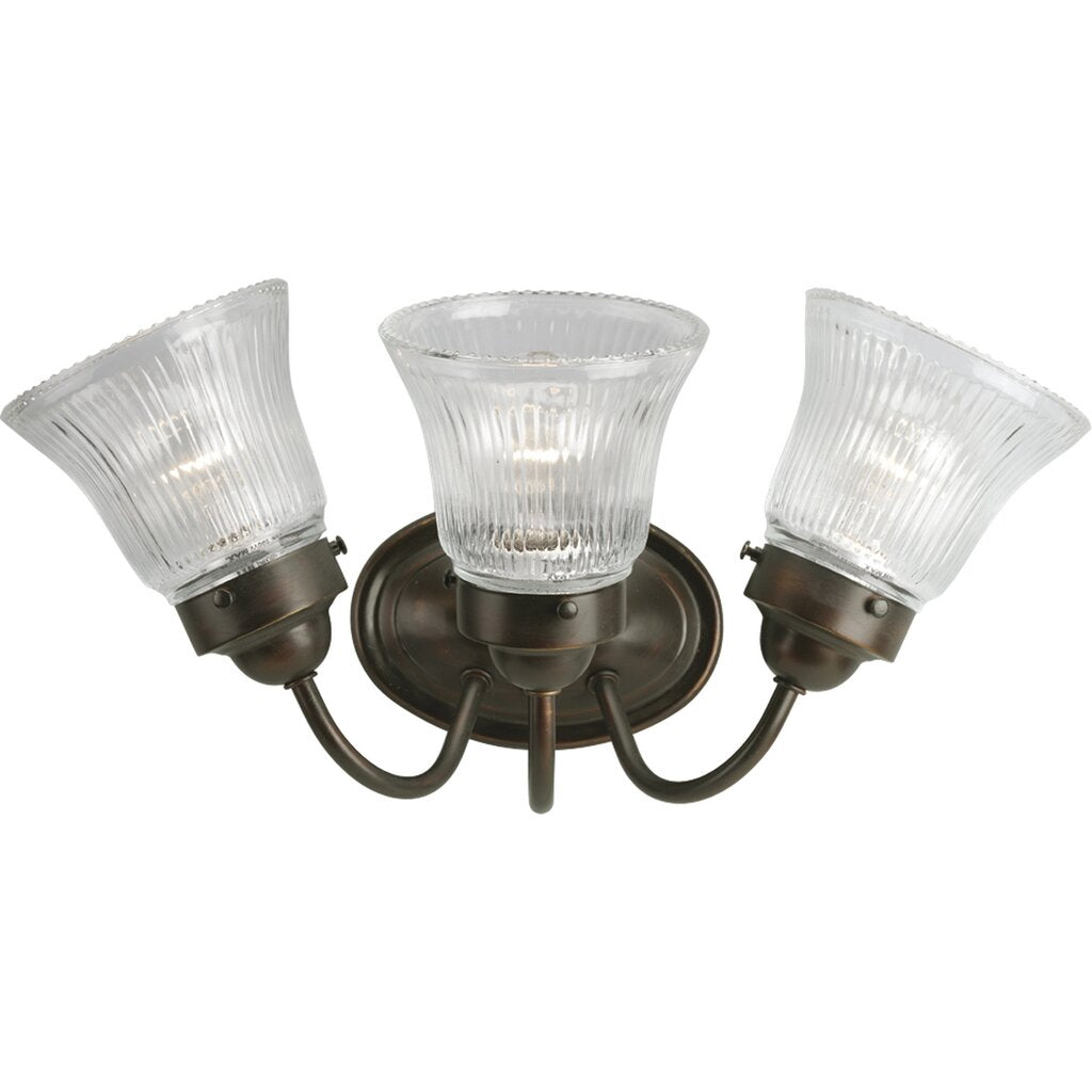 Progress Lighting P3289-20 Bath Fixture Fluted Glass 3-light bath