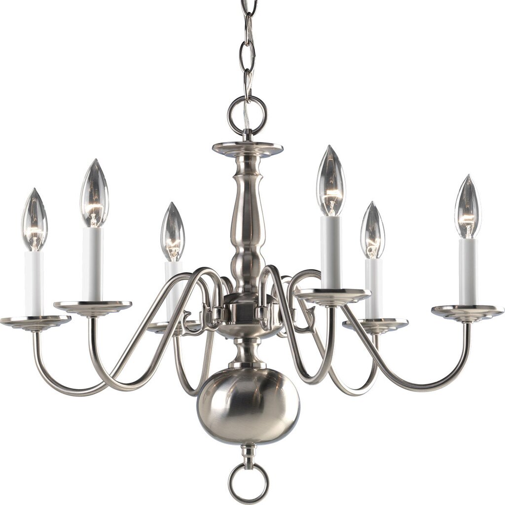 Progress Lighting P4356-09 Chandelier Fixture Six-light chandelier in
