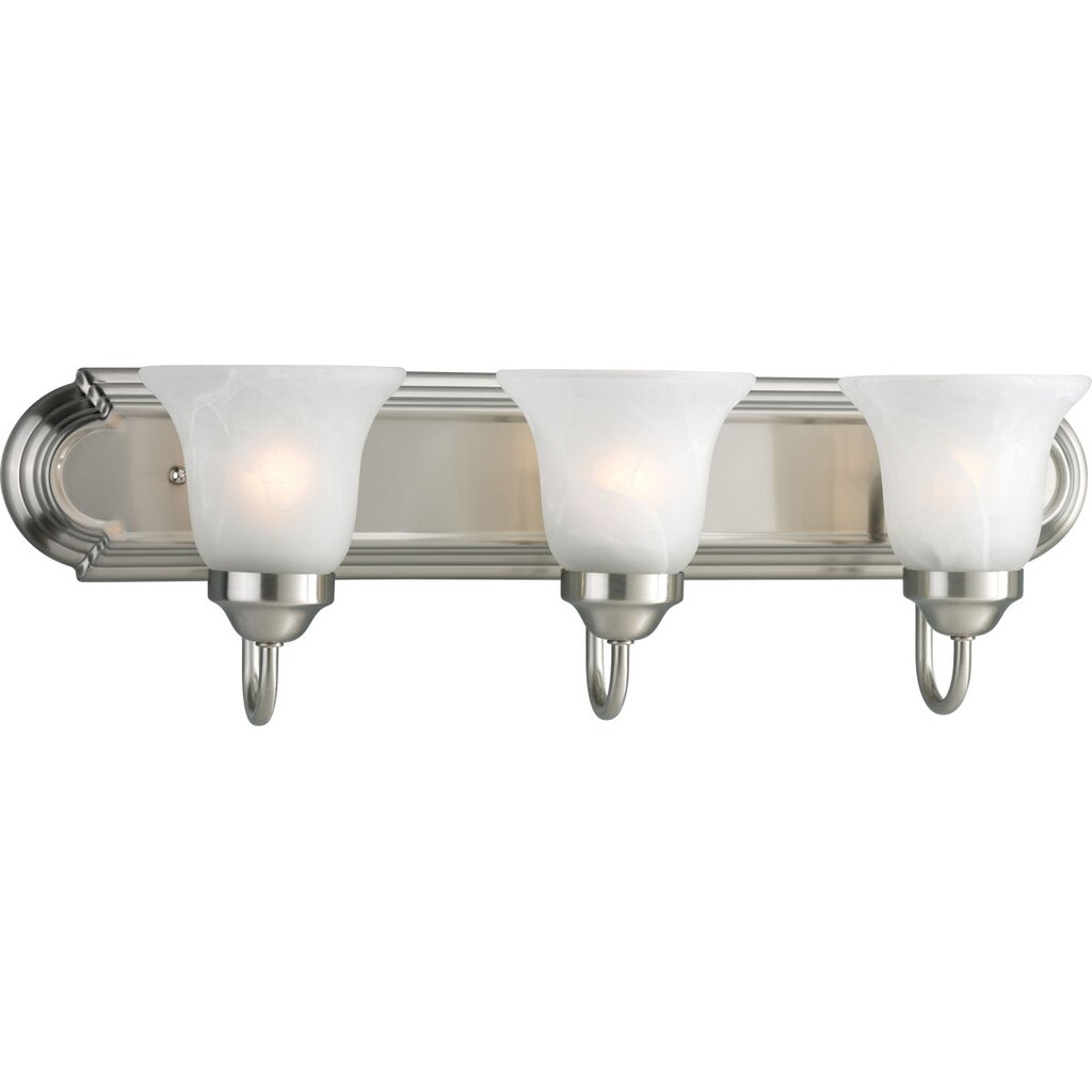 Progress Lighting P3053-09 Bath Fixture Three-light bath bracket on an