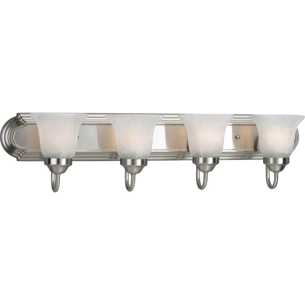 Progress Lighting P3054-09 Bath Fixture Four-light bath bracket on an