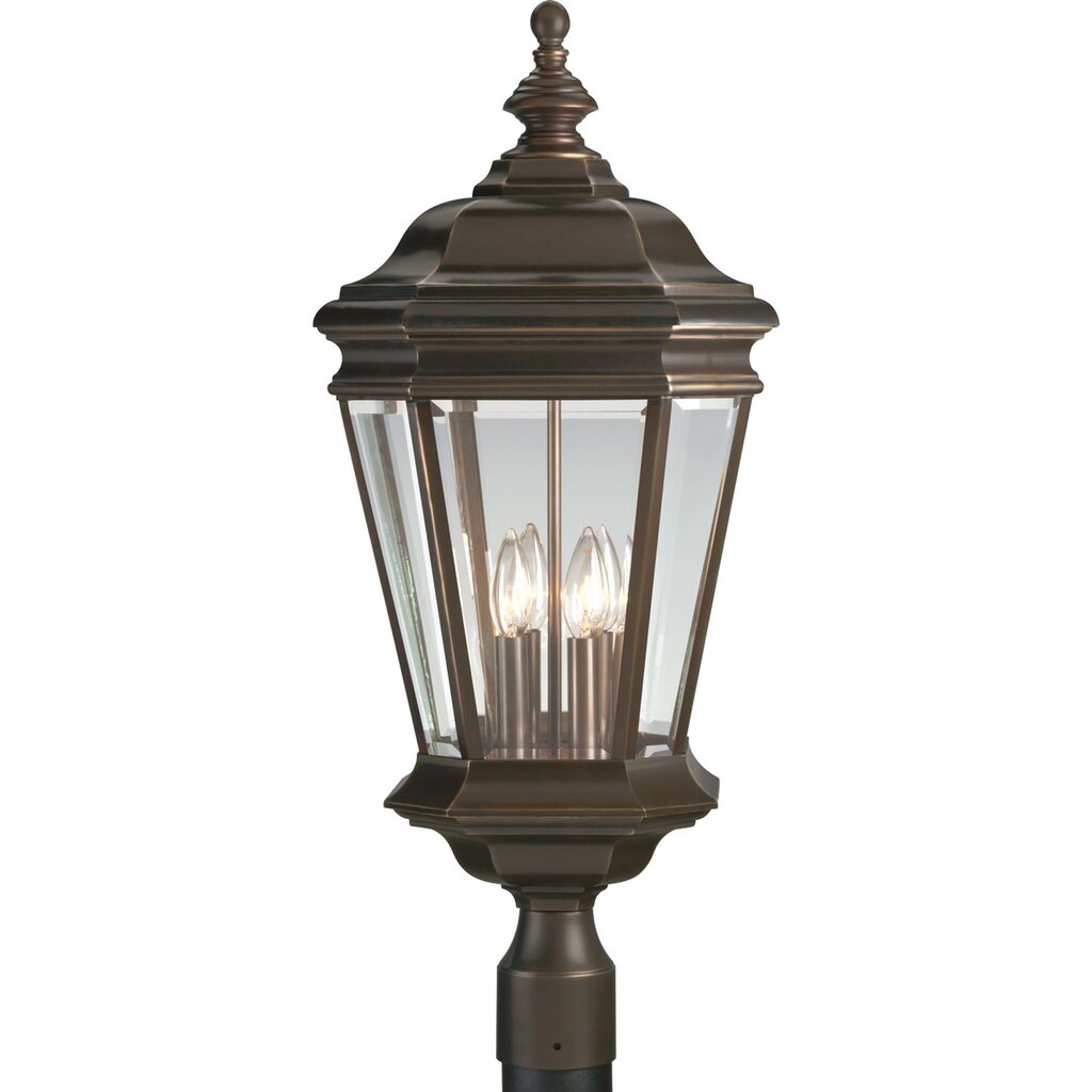 Progress Lighting P5474-108 Fixture Four-light cast post mount lantern