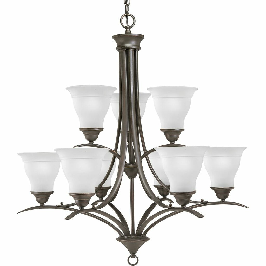 Progress Lighting P4329-20 Chandelier Fixture Nine-light two-tier