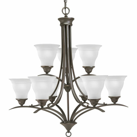 Progress Lighting P4329-20 Chandelier Fixture Nine-light two-tier