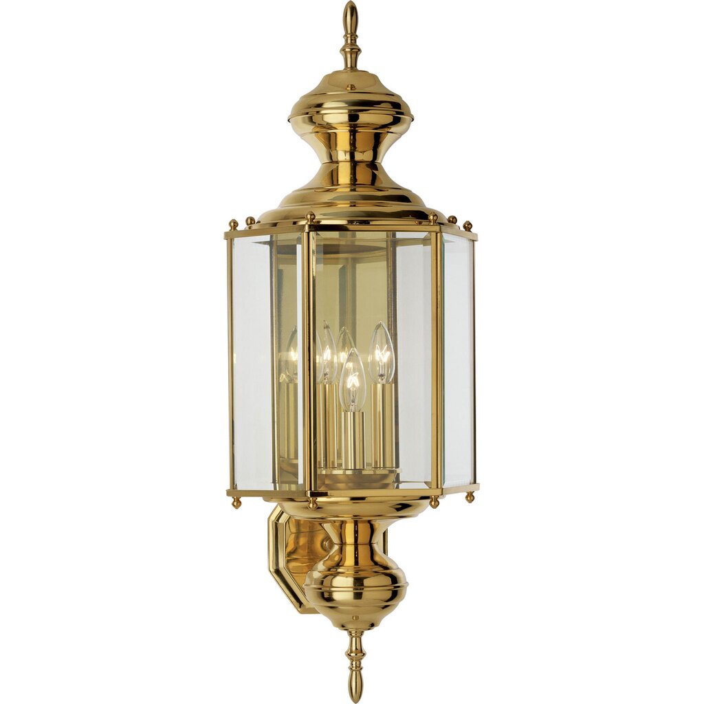 Progress Lighting P5730-10 Fixture Solid brass hexagonal wall lantern