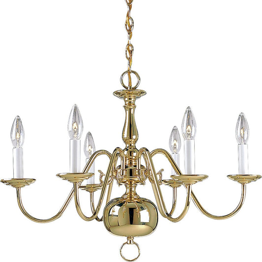 Progress Lighting P4356-10 Chandelier Fixture Six-light chandelier in