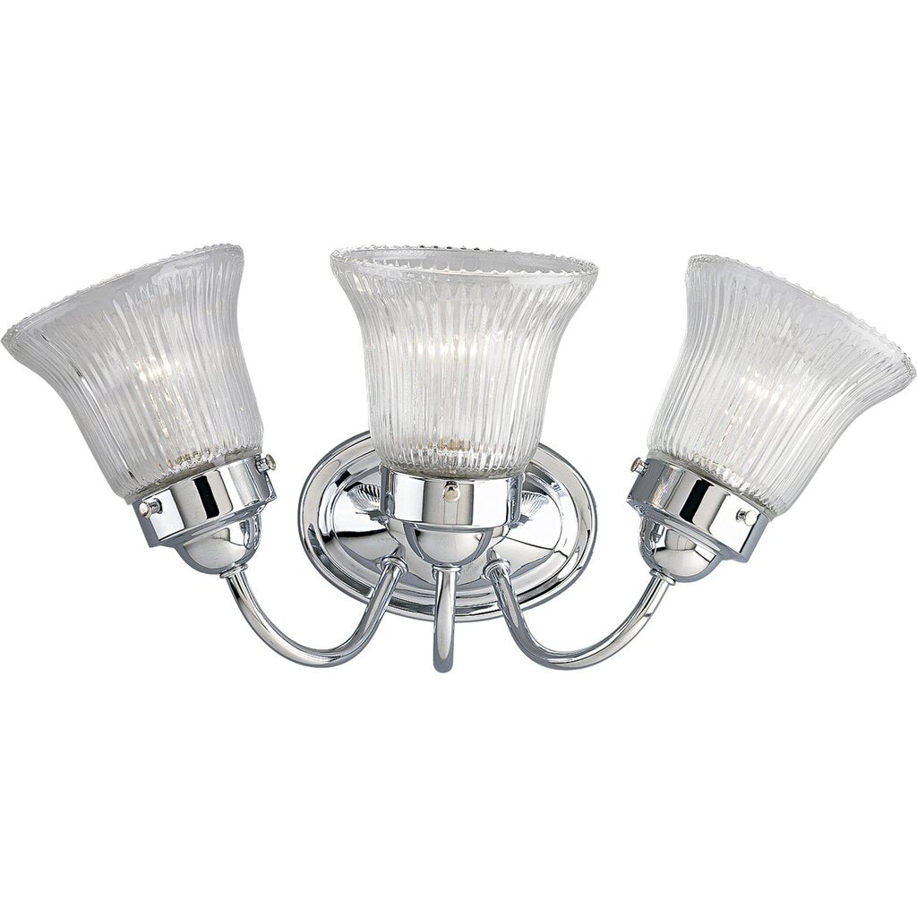 Progress Lighting P3289-15 Bath Fixture Fluted Glass 3-light bath