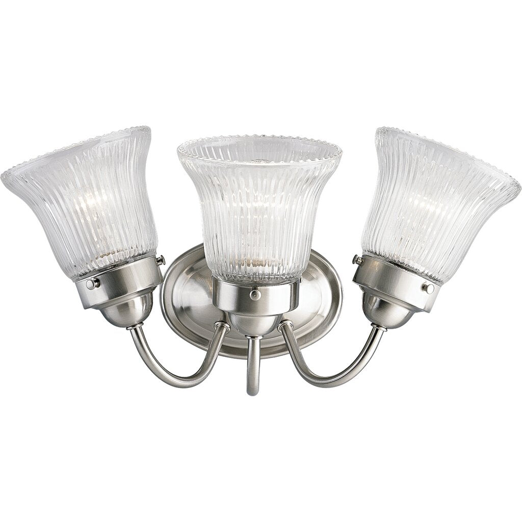 Progress Lighting P3289-09 Bath Fixture Fluted Glass 3-light bath