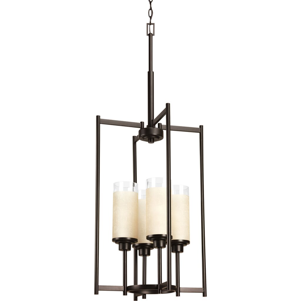 Progress Lighting P3977-20 Fixture Four-light foyer with etched umber