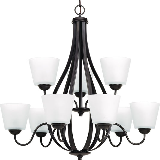 Progress Lighting P4747-20 Chandelier Fixture The nine-light two-tier
