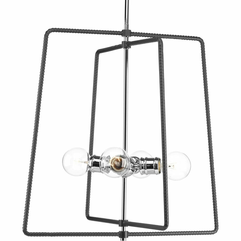 Progress Lighting P500120-015 Fixture The Re-Bar four-light pendant is