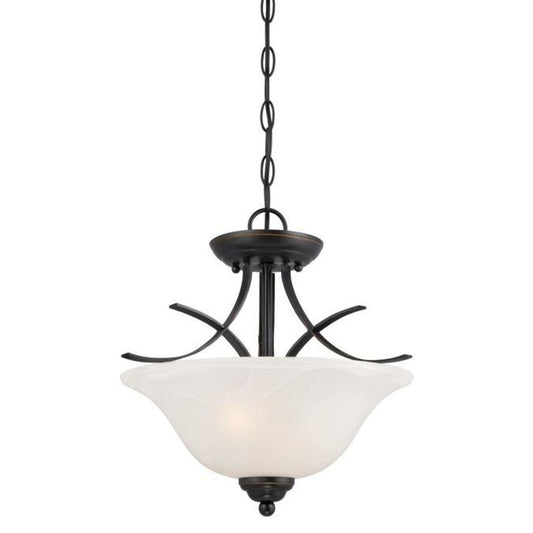 Westinghouse 6340300 Fixture 2 Light Pendant/Semi-Flush Amber Bronze