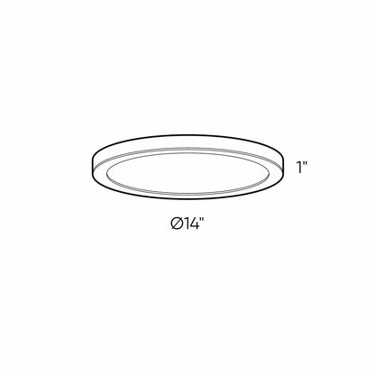 2 pack - CFLEDR14-CC-WH 26W LED Flush Mount Dimmable Fixture