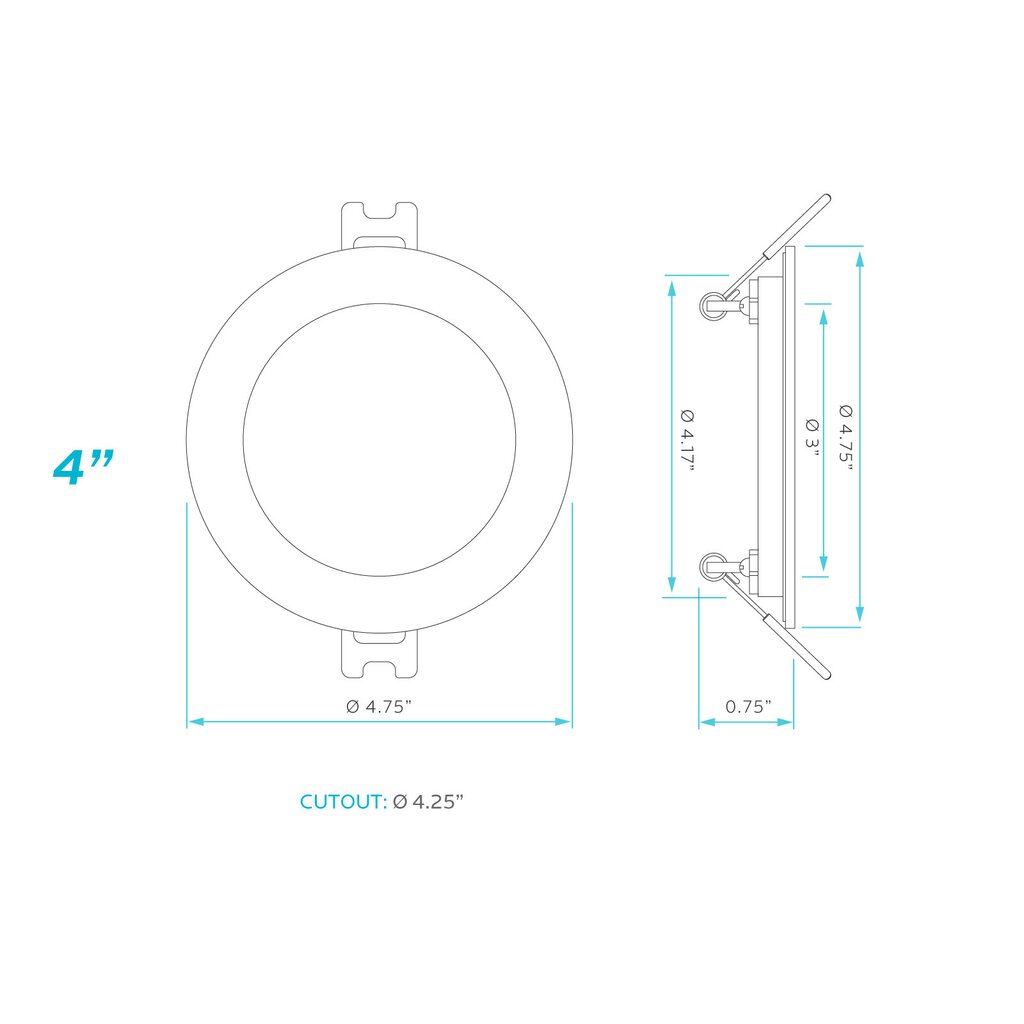 Luxrite LR23741 12W LED Dimmable Fixture 4" Mini Round CCT Change Slim