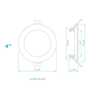 Luxrite LR23741 12W LED Dimmable Fixture 4" Mini Round CCT Change Slim