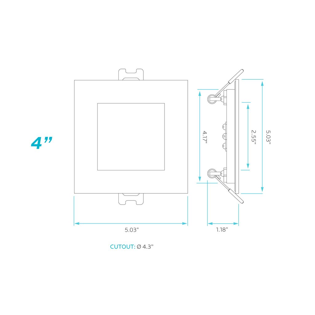 Luxrite LR23743 12W LED Dimmable Fixture /MINI4/PANEL/5CCT/SQ/HO CCT