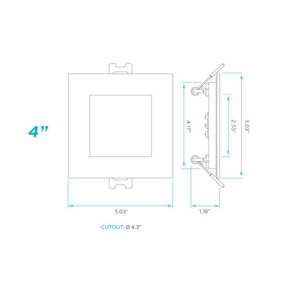 Luxrite LR23743 12W LED Dimmable Fixture /MINI4/PANEL/5CCT/SQ/HO CCT