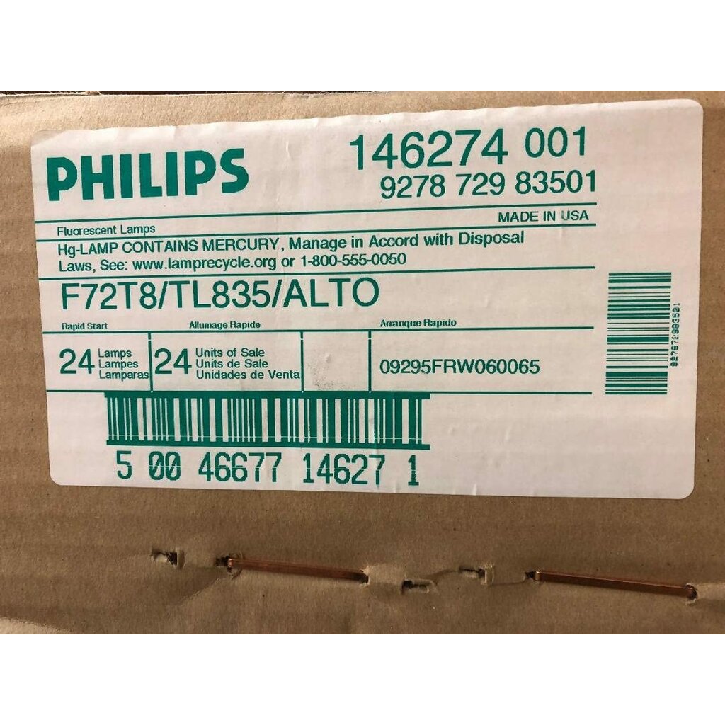 24 pack - Philips 14627 46W T8 Fluorescent Light Bulb