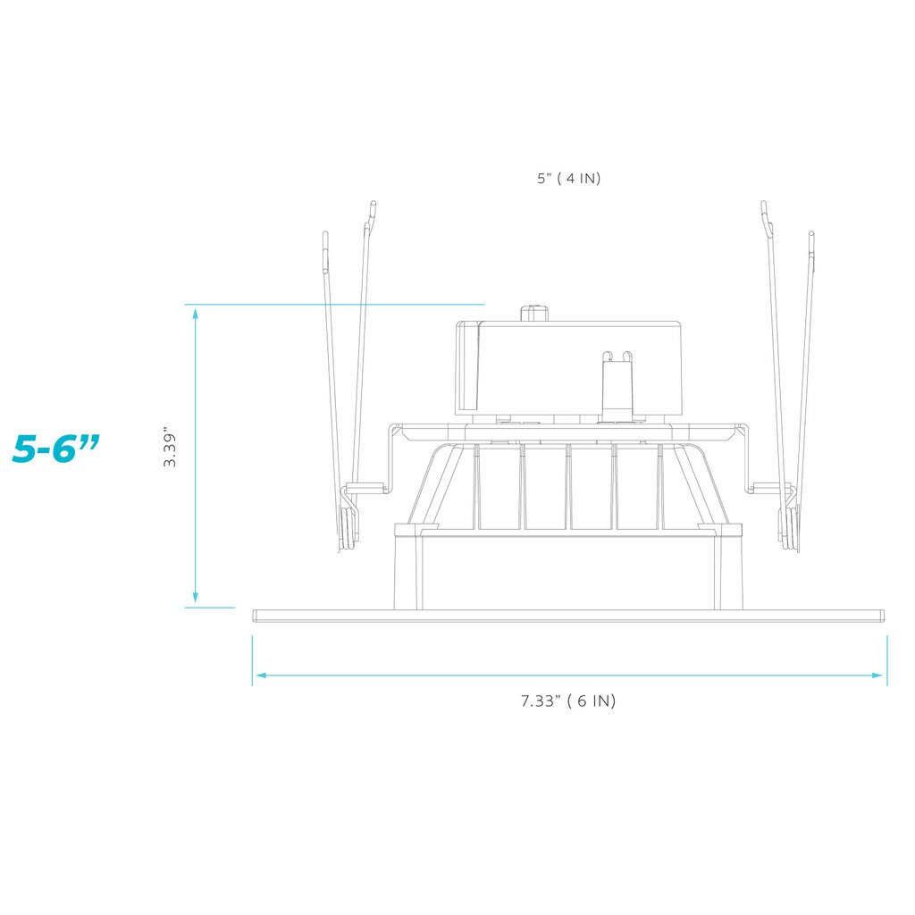 Luxrite LR23788 14W LED Dimmable Fixture 5-6" Downlight Square Baffled