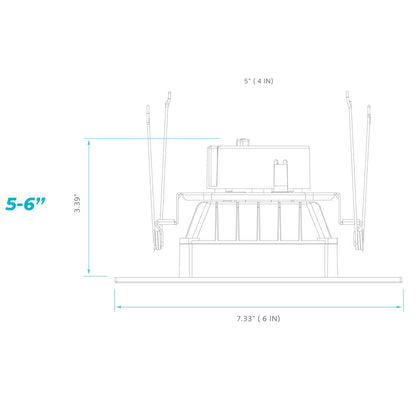 Luxrite LR23788 14W LED Dimmable Fixture 5-6" Downlight Square Baffled