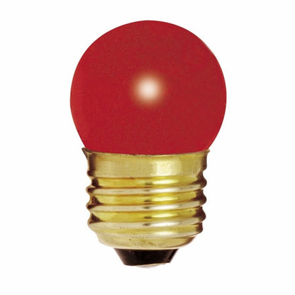 25 pack - Satco S3611 7.5W S11 Red Incandescent Light Bulb