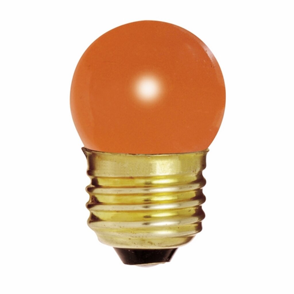 25 pack - Satco S3610 7.5W S11 Orange Light Bulb