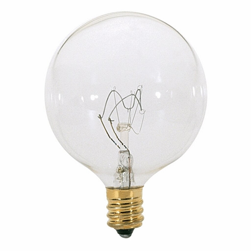 25 pack - Satco S3821 15W G16.5 Warm White Incandescent Light Bulb