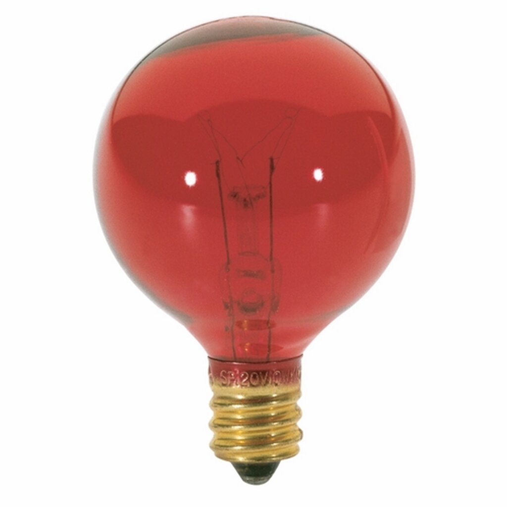 25 pack - Satco S3833 10W G12.5 Red Incandescent Light Bulb