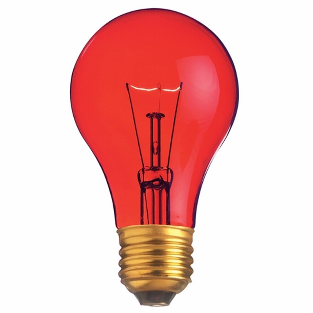12 pack - Satco S6080 25W A19 Red Incandescent Light Bulb