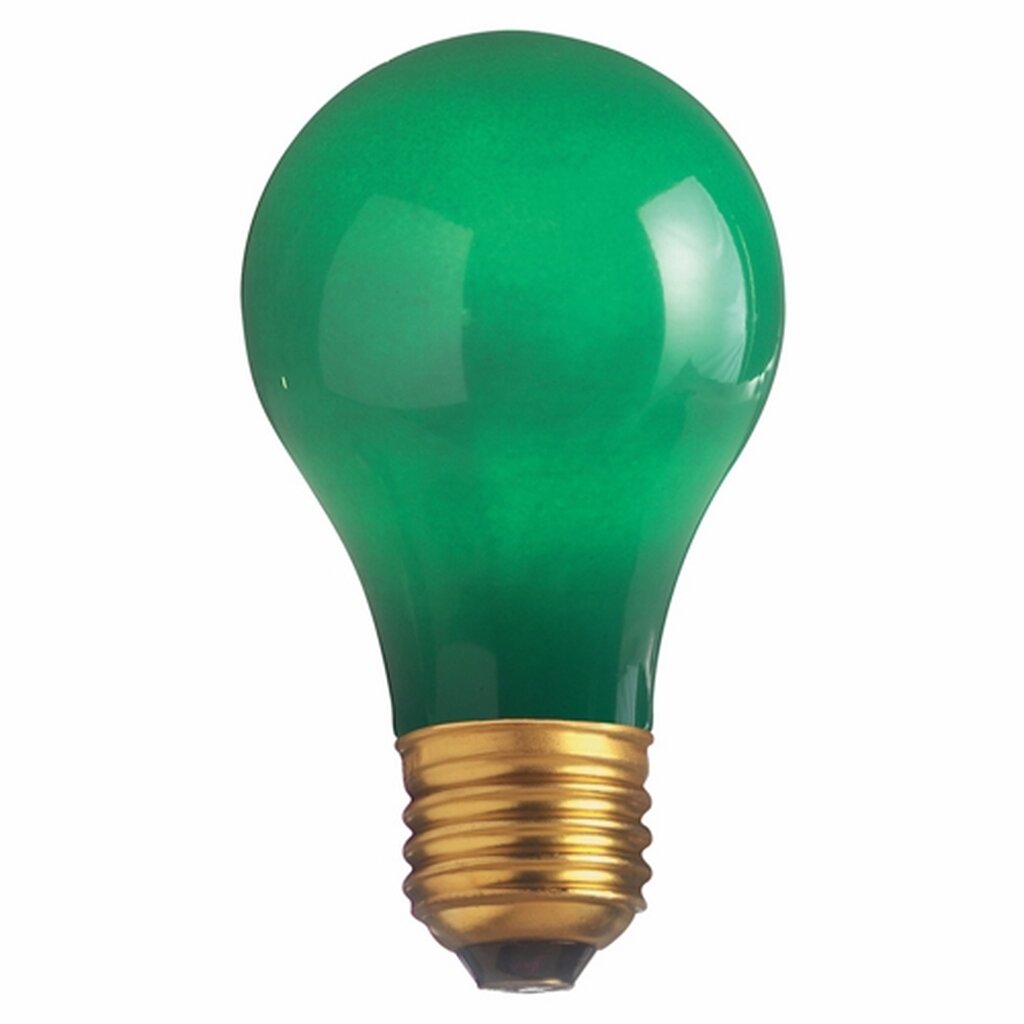 12 pack - Satco S4986 60W A19 Green Incandescent Light Bulb