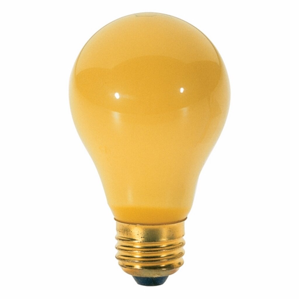 2 pack - Satco S3939 100W A19 Yellow Incandescent Light Bulb