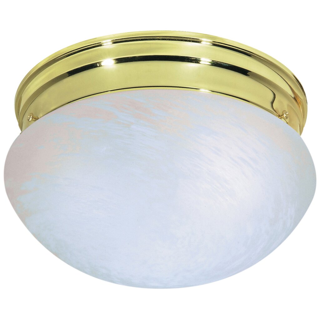 Satco 76/675 Fixture 2 Light - 10 Flush Mount Medium Alabaster