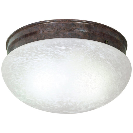 Satco 76/676 Fixture 2 Light - 12 Flush Mount Large Alabaster Mushroom