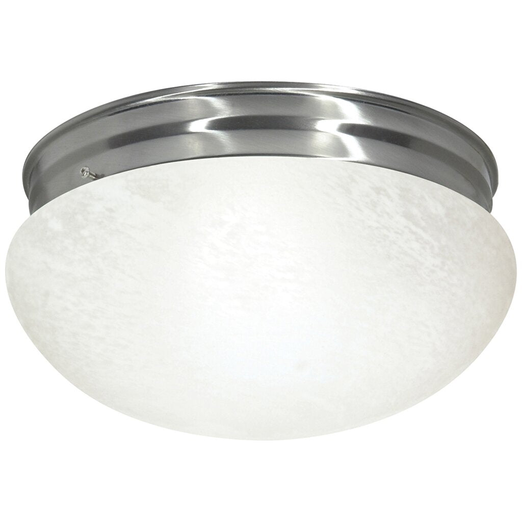Satco 76/677 Fixture 2 Light - 12 Flush Mount Large Alabaster Mushroom