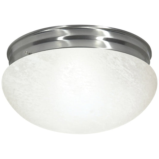 Satco 76/677 Fixture 2 Light - 12 Flush Mount Large Alabaster Mushroom