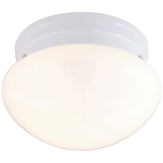 Satco 77/060 Fixture 1 Light - 8 Flush Mount Small White Mushroom