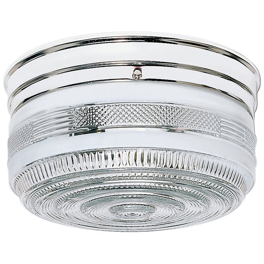 Satco 77/102 Fixture 2 Light - 10 Flush Mount Large Crystal / White