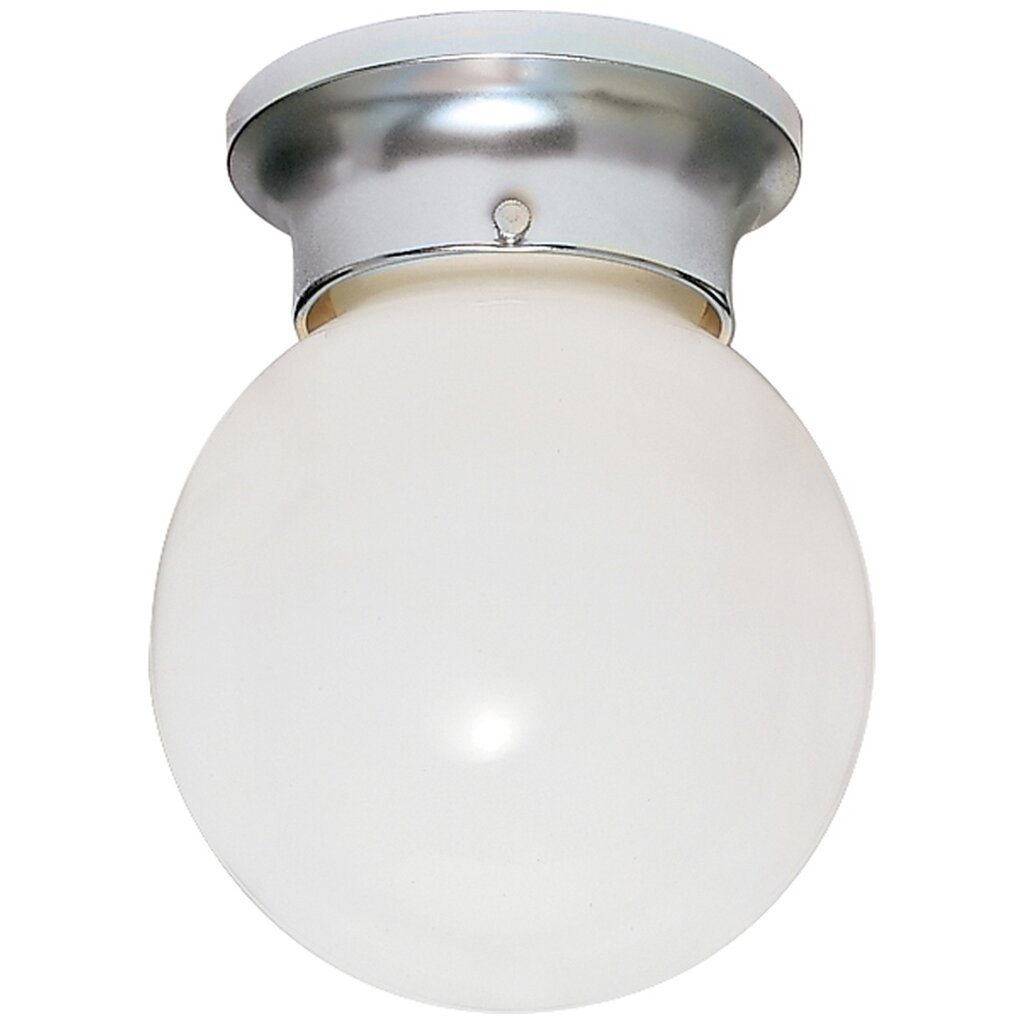Satco 77/110 Fixture 1 Light - 6 Ceiling White Ball Polished Chrome