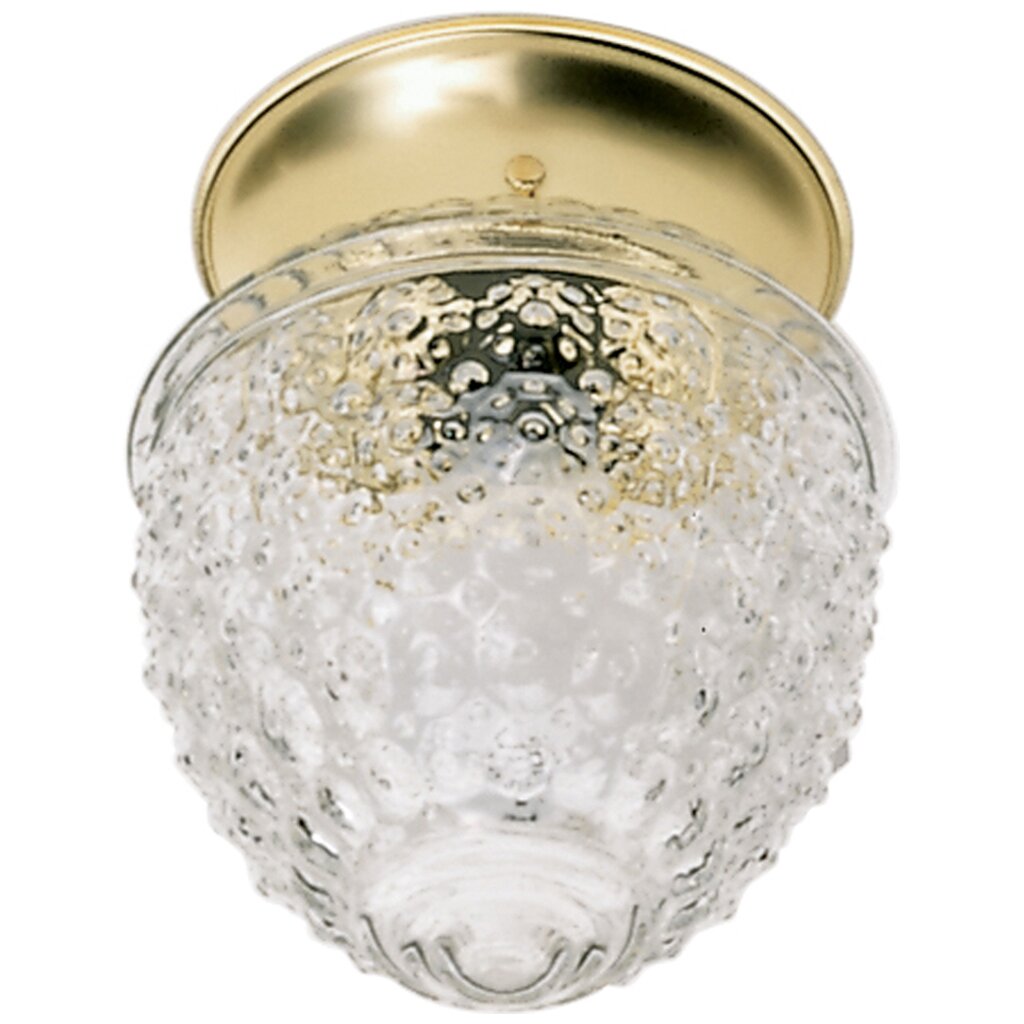 Satco 77/125 Fixture 1 Light - 6 Ceiling Clear Pineapple Glass