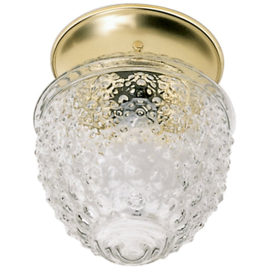 Satco 77/125 Fixture 1 Light - 6 Ceiling Clear Pineapple Glass