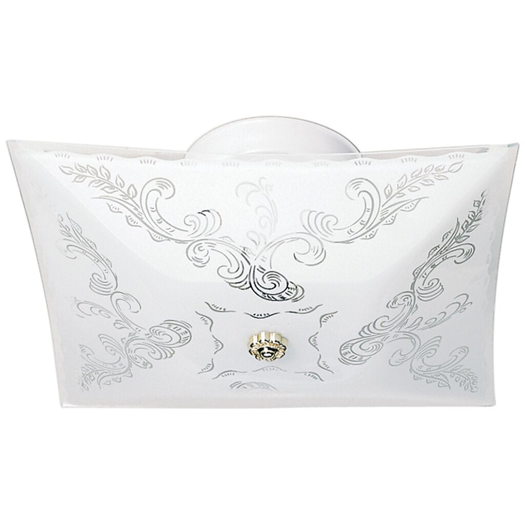 Satco 77/126 Decorative Fixture 2 Light - 12 Ceiling Square Floral