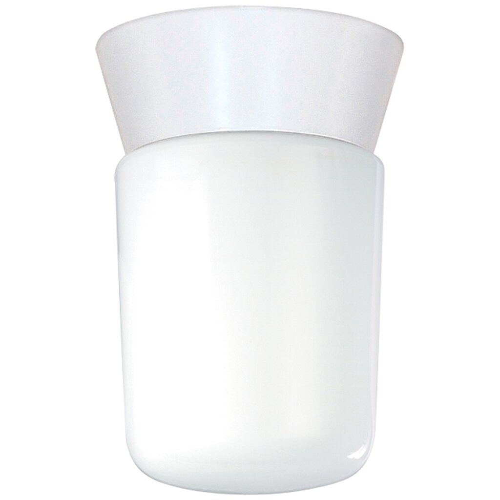 Satco 77/533 Fixture 1 Light - 8 Utility Ceiling Mount With White