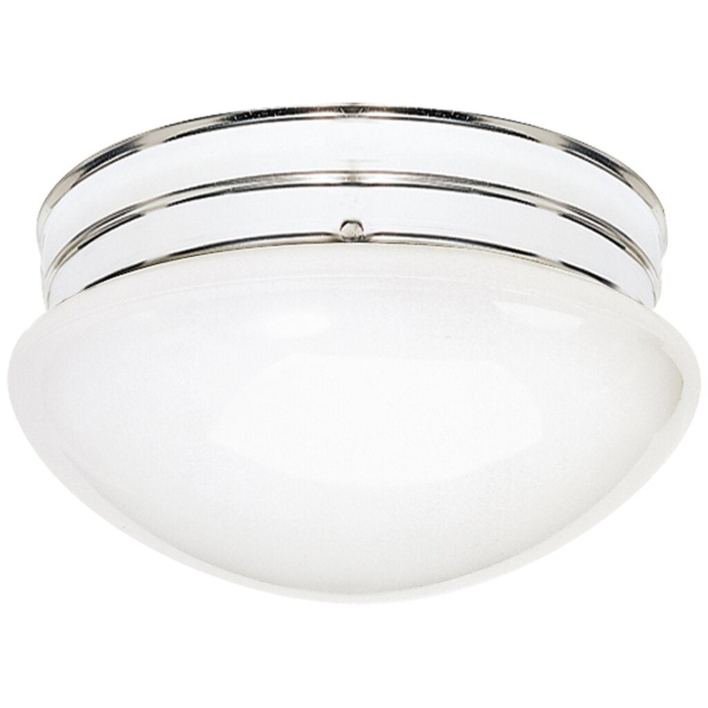 Satco 77/346 Fixture 2 Light - 10 Flush Mount Medium White Mushroom