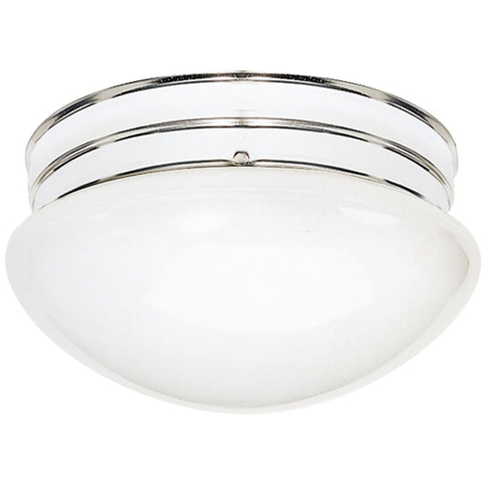 Satco 77/346 Fixture 2 Light - 10 Flush Mount Medium White Mushroom