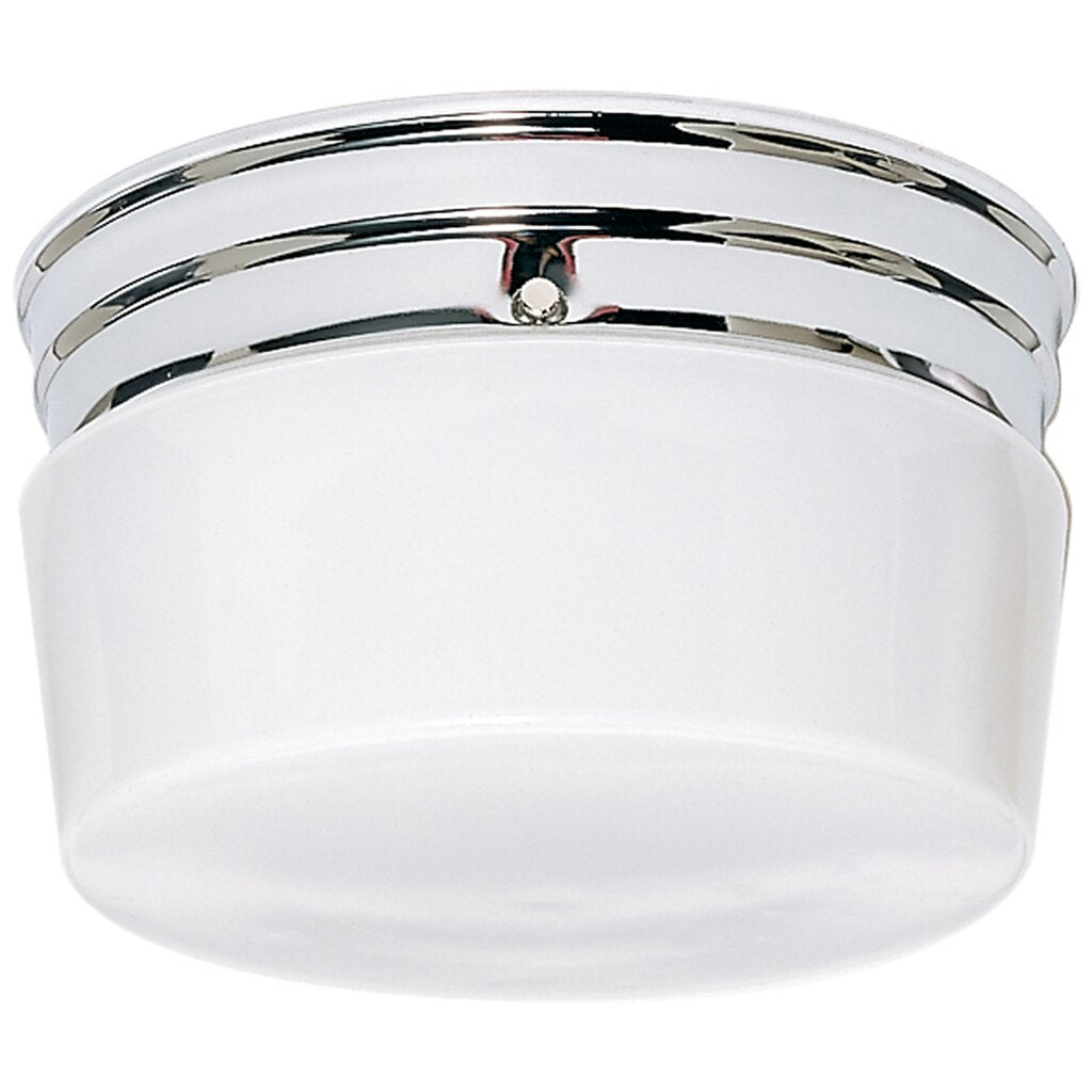 Satco 77/343 Fixture 2 Light - 8 Flush Mount Medium White Drum