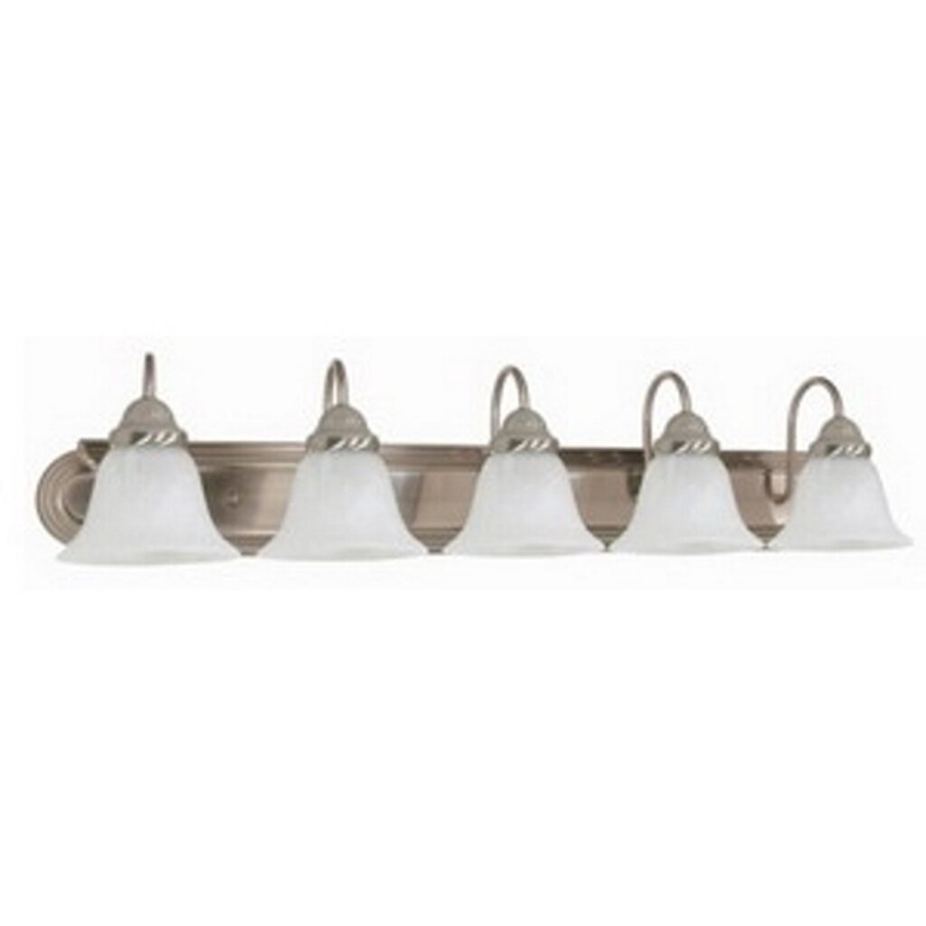Satco 60-323 Vanity Fixture Ballerina; 5 Light; 36 in.; with Alabaster