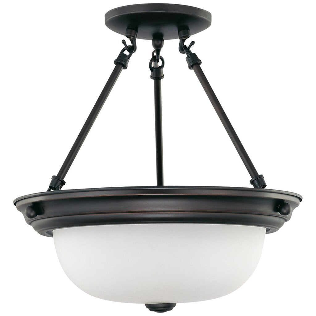 Satco 60-3149 Semi Flush Fixture 2 Light; 13 in.; Semi-Flush with